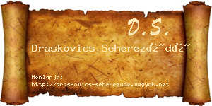 Draskovics Seherezádé névjegykártya